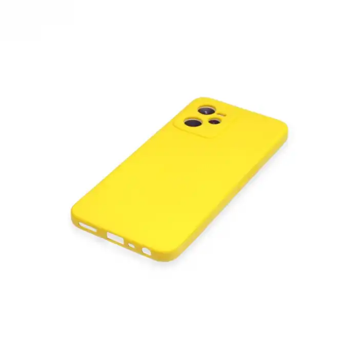 Realme C35 Kılıf Nano İçi Kadife Silikon - Sarı