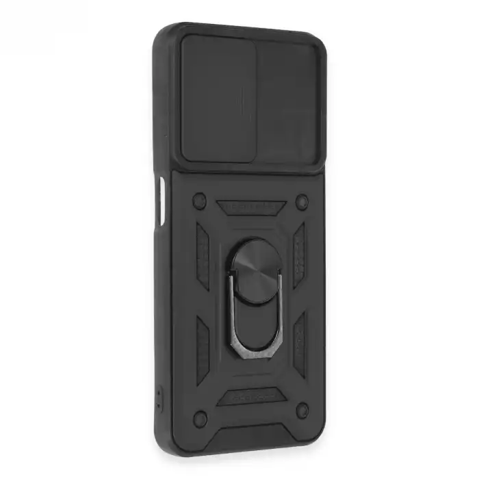 Realme C35 Kılıf Pars Lens Yüzüklü Silikon - Siyah