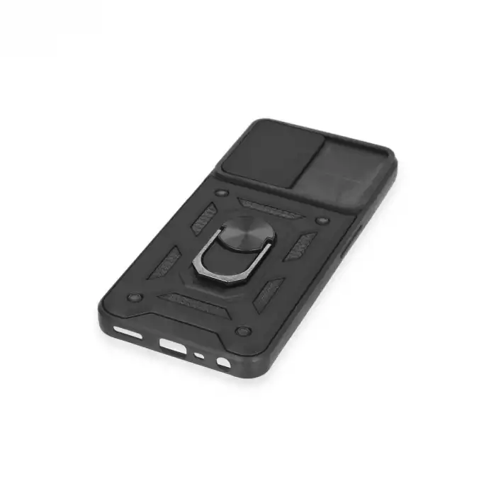 Realme C35 Kılıf Pars Lens Yüzüklü Silikon - Siyah