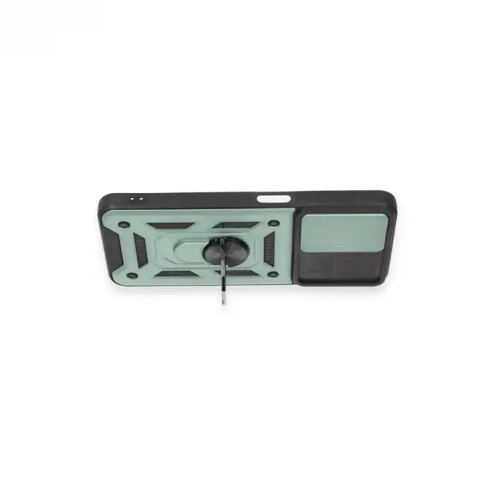 Realme C35 Kılıf Pars Lens Yüzüklü Silikon - Yeşil