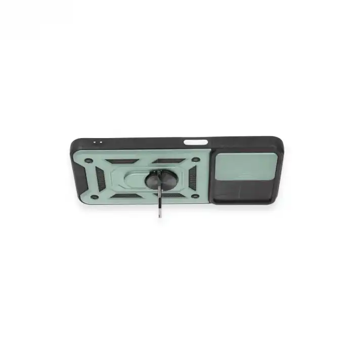 Realme C35 Kılıf Pars Lens Yüzüklü Silikon - Yeşil