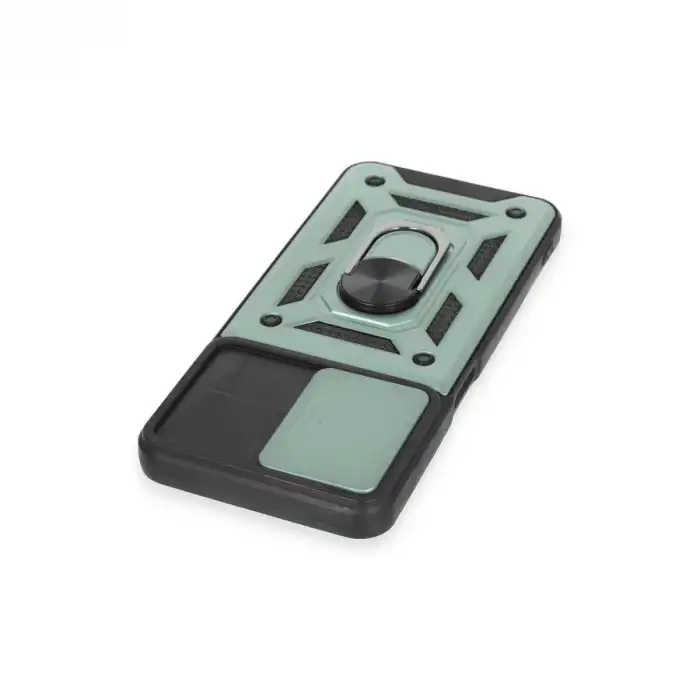 Realme C35 Kılıf Pars Lens Yüzüklü Silikon - Yeşil