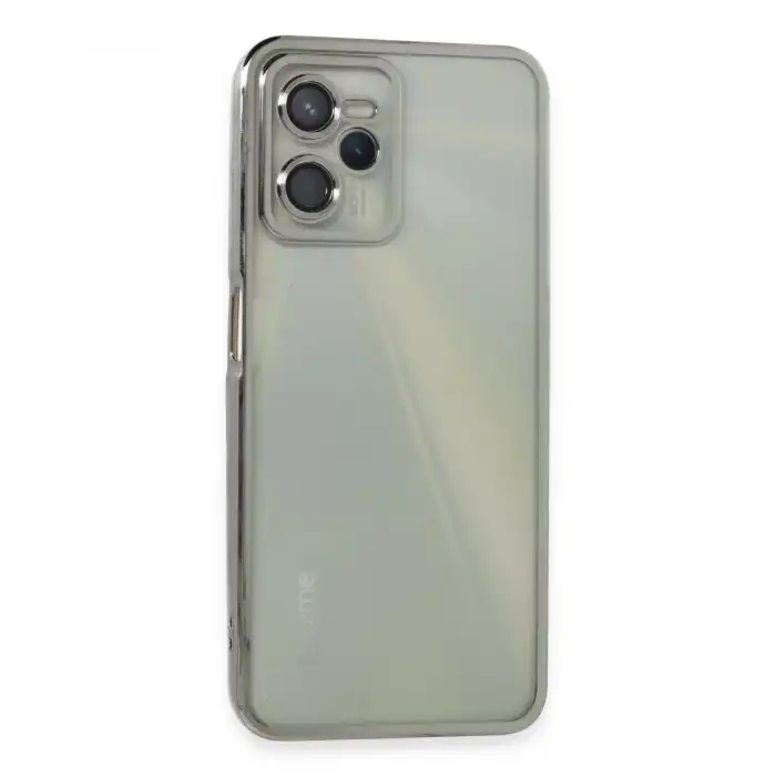 Realme C35 Kılıf Razer Lensli Silikon - Gümüş
