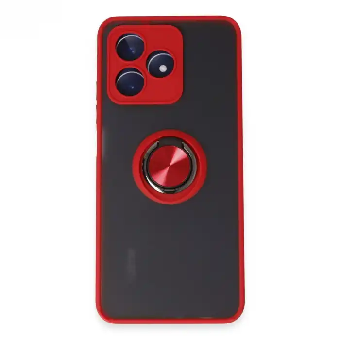 Realme C53 Kılıf Montreal Yüzüklü Silikon Kapak - Kırmızı