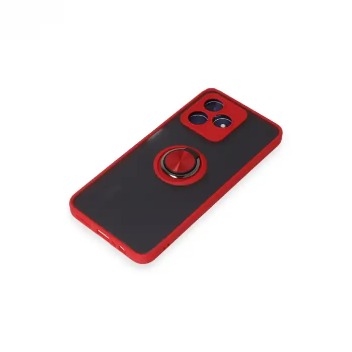 Realme C53 Kılıf Montreal Yüzüklü Silikon Kapak - Kırmızı