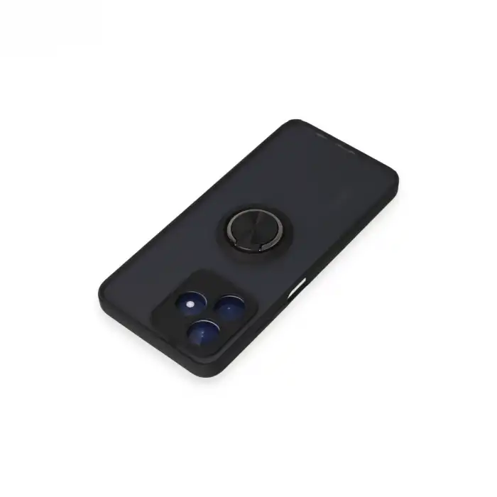 Realme C53 Kılıf Montreal Yüzüklü Silikon Kapak - Siyah