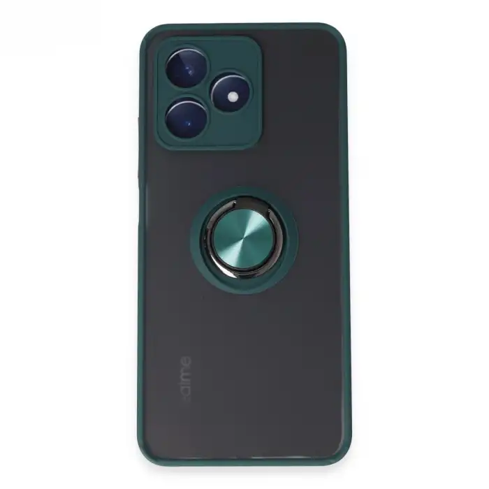 Realme C53 Kılıf Montreal Yüzüklü Silikon Kapak - Yeşil