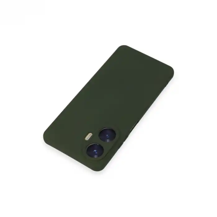 Realme C55 Kılıf Nano İçi Kadife Silikon - Koyu Yeşil