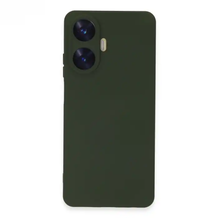 Realme C55 Kılıf Nano İçi Kadife Silikon - Koyu Yeşil