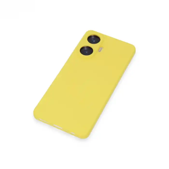 Realme C55 Kılıf Nano İçi Kadife Silikon - Sarı