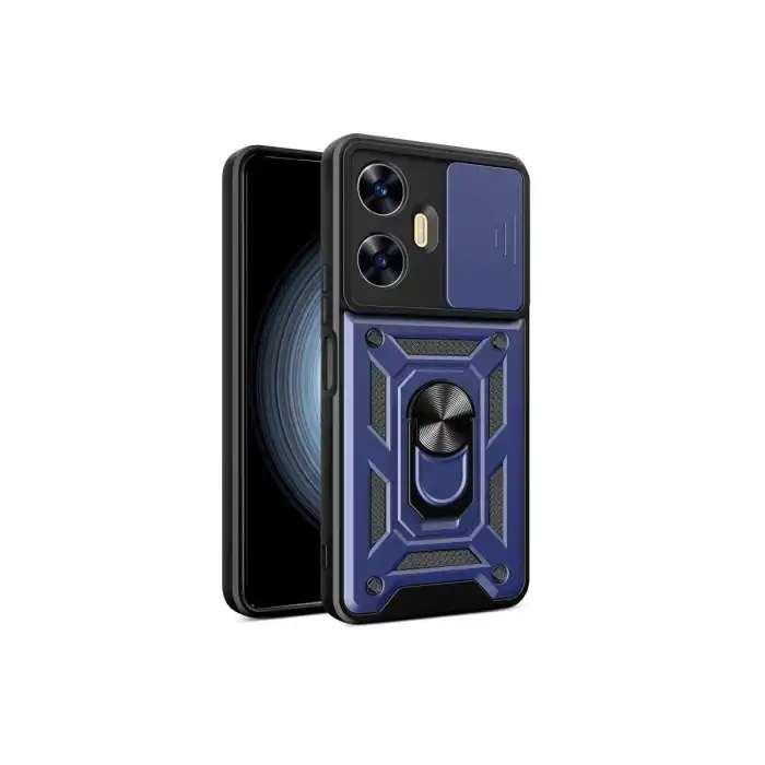 Realme C55 Kılıf Pars Lens Yüzüklü Silikon - Lacivert