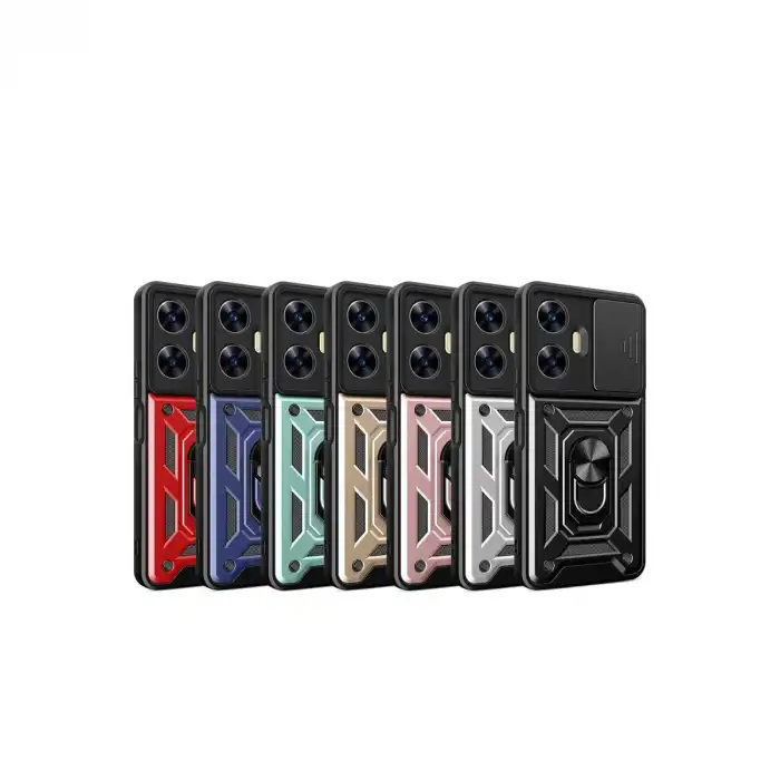 Realme C55 Kılıf Pars Lens Yüzüklü Silikon - Siyah