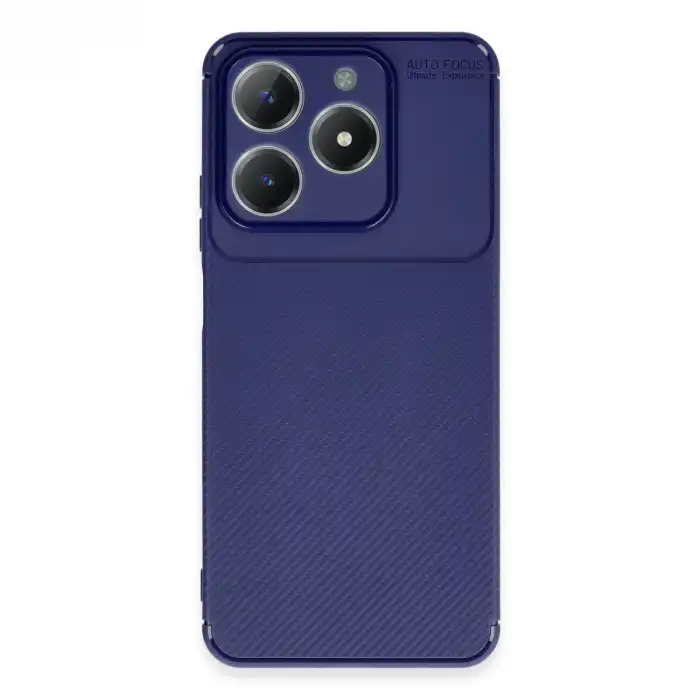 Realme C61 Kılıf Auto Focus Karbon Kapak - Lacivert