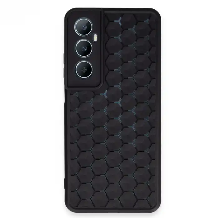 Realme C65 Kılıf Petek Silikon Kapak - Siyah
