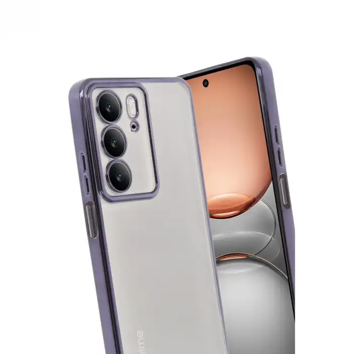 Realme C75 4g Kılıf Razer Lensli Silikon - Mor