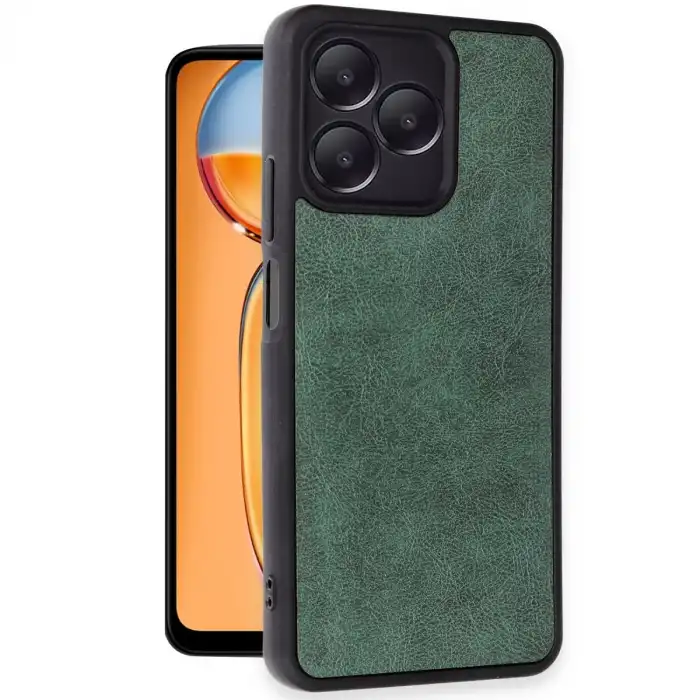 Realme Note 50 4g Kılıf Aras Deri Kapak - Koyu Yeşil