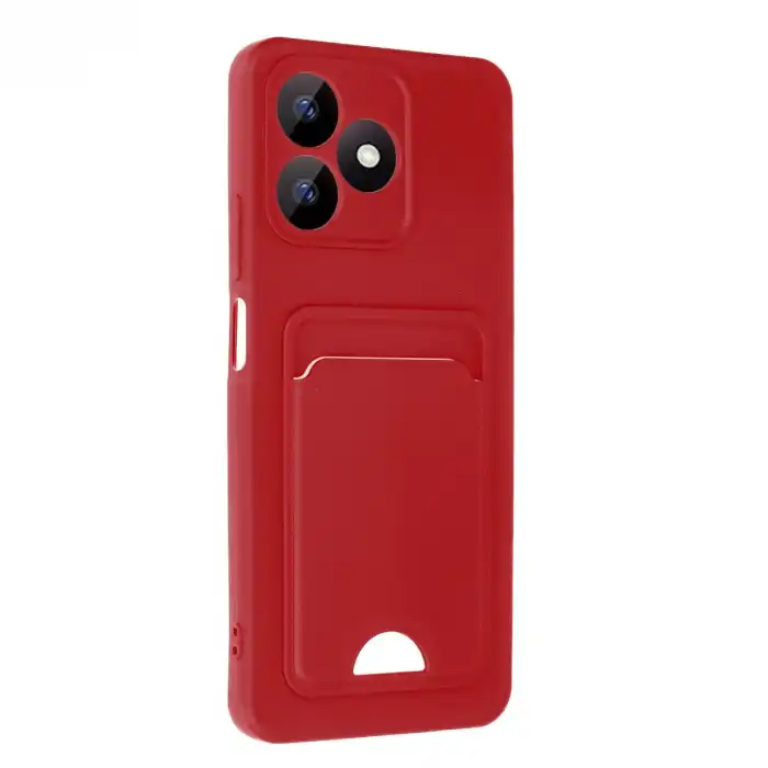 Realme Note 50 4g Kılıf Kelvin Kartvizitli Silikon - Kırmızı