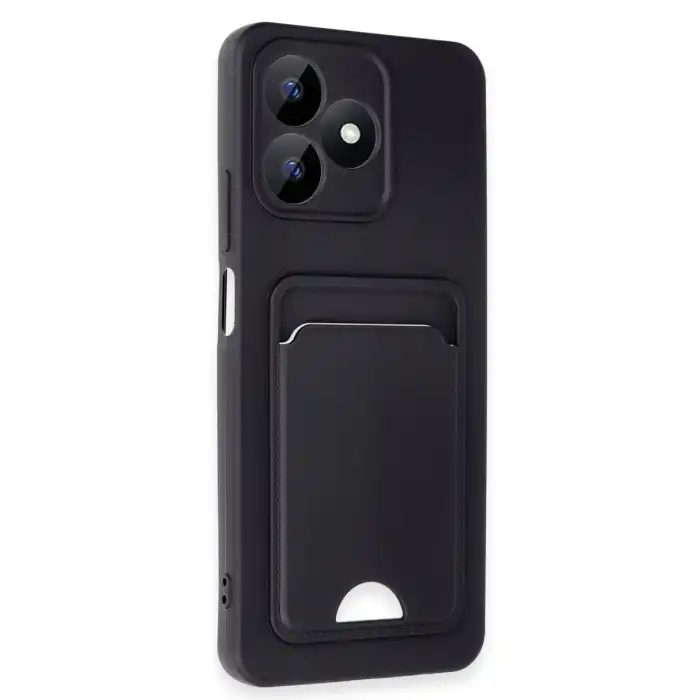 Realme Note 50 4g Kılıf Kelvin Kartvizitli Silikon - Siyah