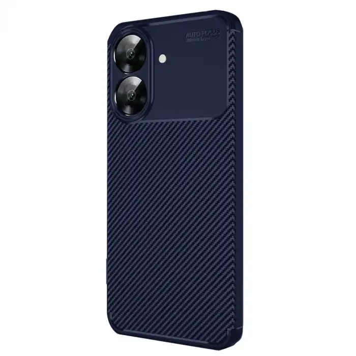 Realme Note 60 Kılıf Auto Focus Karbon Kapak - Lacivert