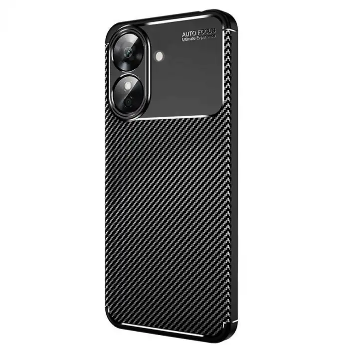 Realme Note 60 Kılıf Auto Focus Karbon Kapak - Siyah
