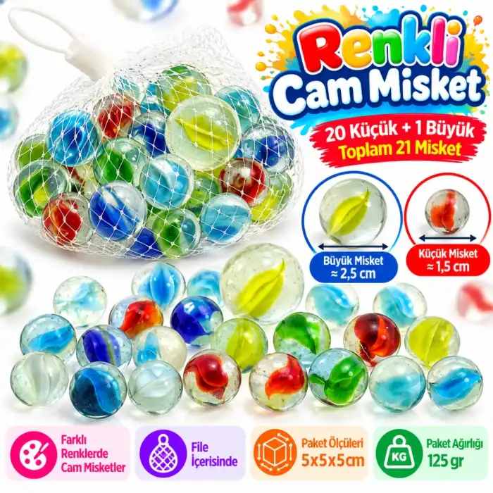 Renkli Cam Misket