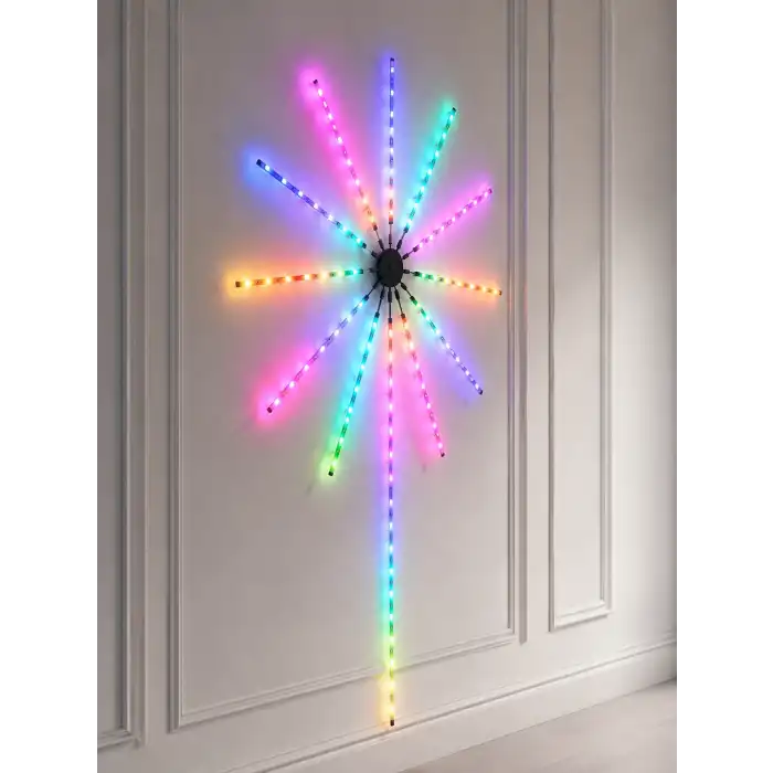 RGB Fireworks LED Dekoratif Duvar Lambası İç Mekân Telefon Kontrollü Ortam Aydınlatması