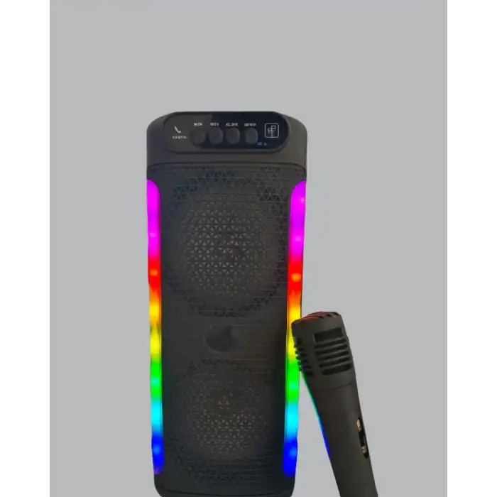RGB Işıklı Çift Hoparlörlü Taşınabilir Bluetooth Speaker ve Mikrofon Yeni Nesil