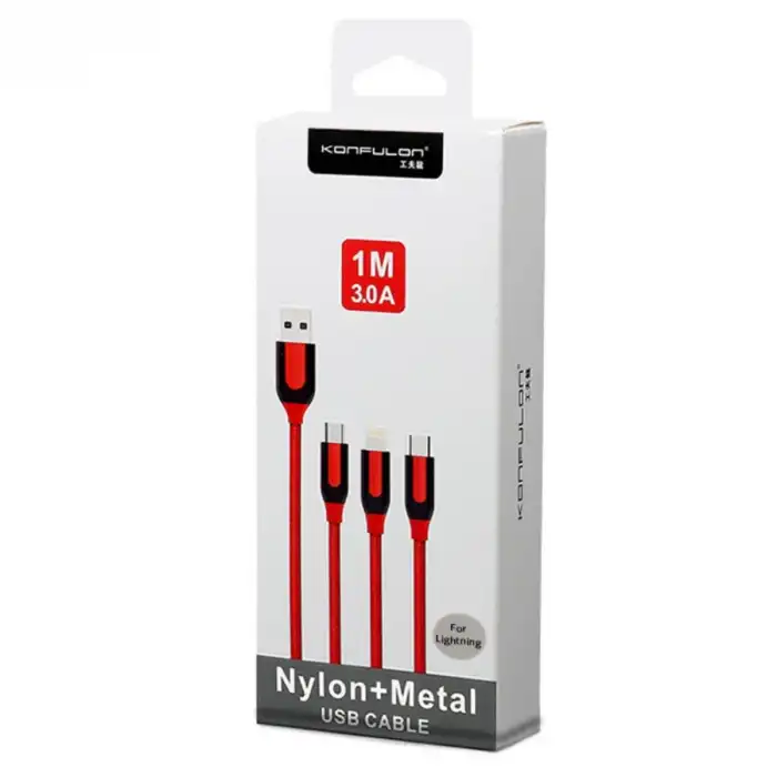 S51 Lightning Kablo İphone Uyumlu 1m 3a - Kırmızı