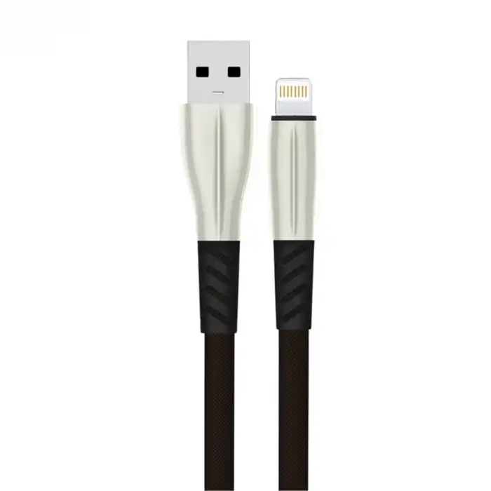 S89 Metal Uçlu Lightning Kablo İphone Uyumlu 1m 2.4a - Siyah