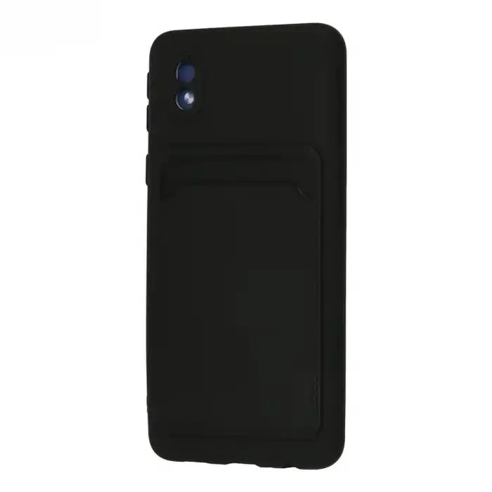 Samsung Galaxy A01 Core Kılıf Kelvin Kartvizitli Silikon - Siyah