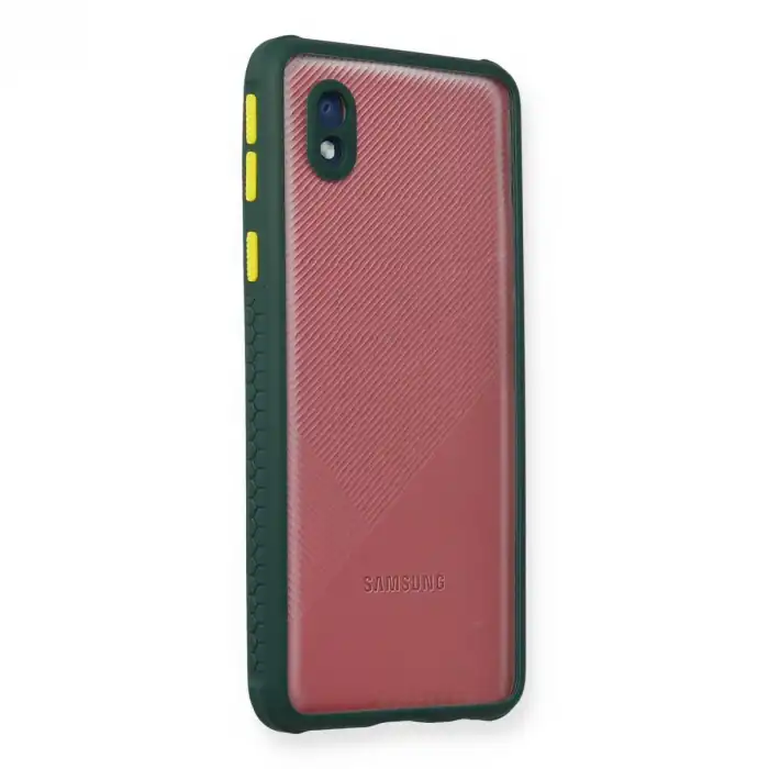 Samsung Galaxy A01 Core Kılıf Miami Şeffaf Silikon - Koyu Yeşil