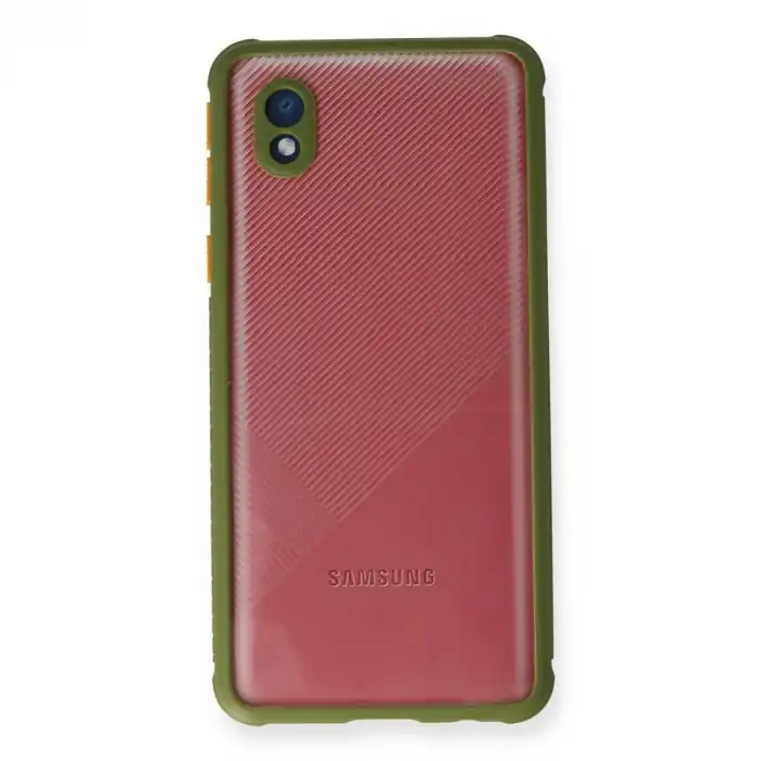 Samsung Galaxy A01 Core Kılıf Miami Şeffaf Silikon - Yeşil