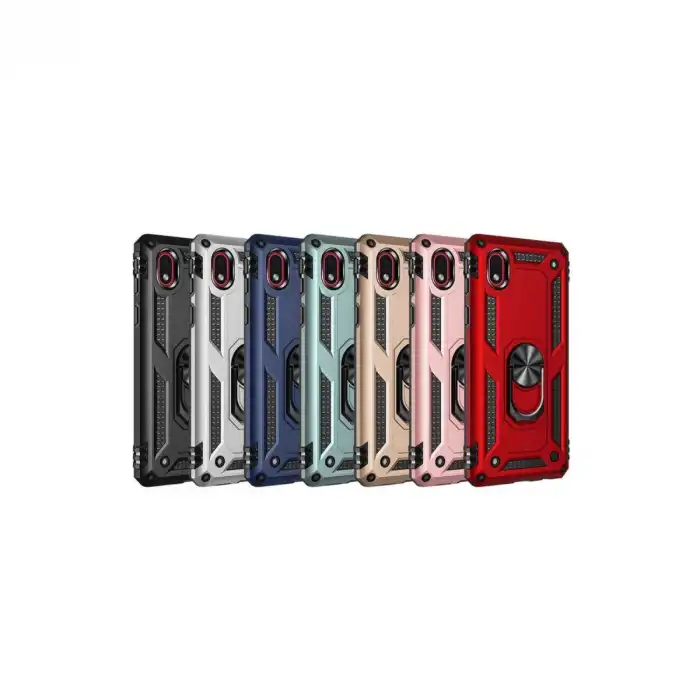 Samsung Galaxy A01 Core Kılıf Sofya Yüzüklü Silikon Kapak - Rose