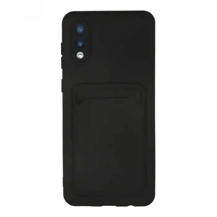 Samsung Galaxy A02 Kılıf Kelvin Kartvizitli Silikon - Siyah
