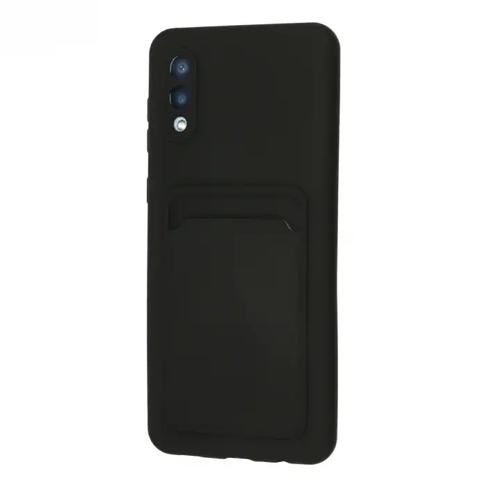 Samsung Galaxy A02 Kılıf Kelvin Kartvizitli Silikon - Siyah