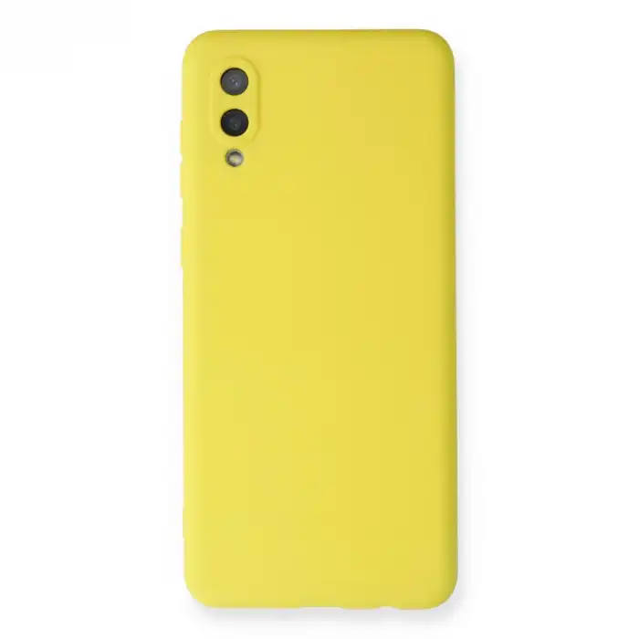 Samsung Galaxy A02 Kılıf Nano İçi Kadife Silikon - Sarı