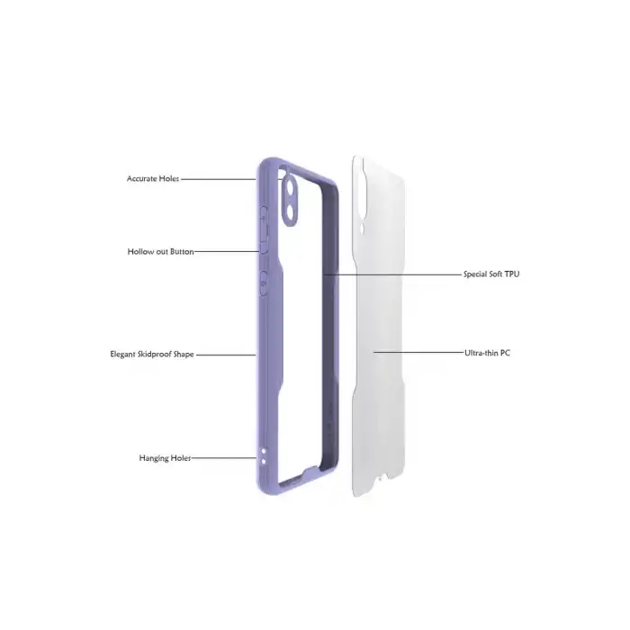 Samsung Galaxy A02 Kılıf Platin Silikon - Lila