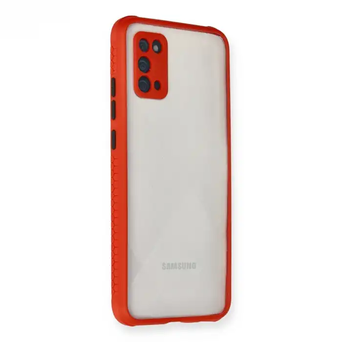 Samsung Galaxy A02s Kılıf Miami Şeffaf Silikon - Kırmızı