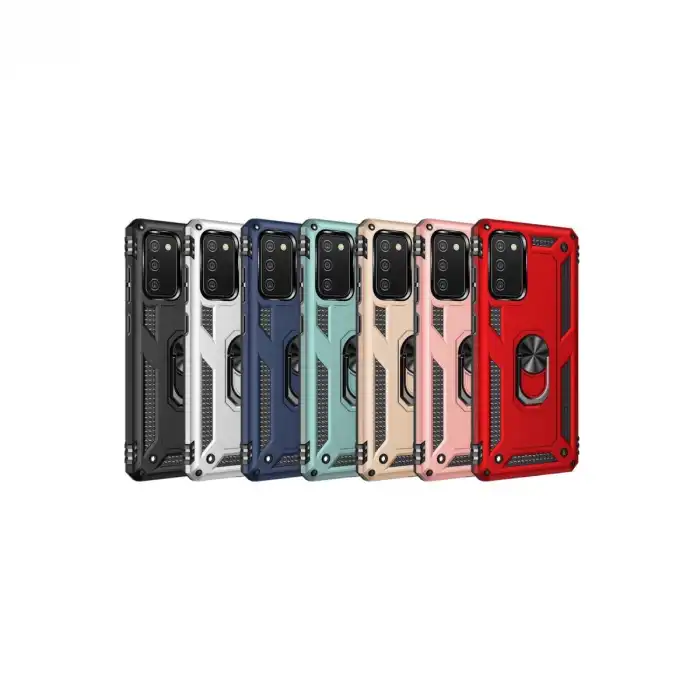 Samsung Galaxy A02s Kılıf Sofya Yüzüklü Silikon Kapak - Rose