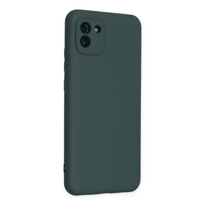 Samsung Galaxy A03 Kılıf Nano İçi Kadife Silikon - Koyu Yeşil
