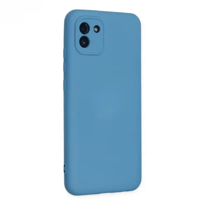 Samsung Galaxy A03 Kılıf Nano İçi Kadife Silikon - Mavi