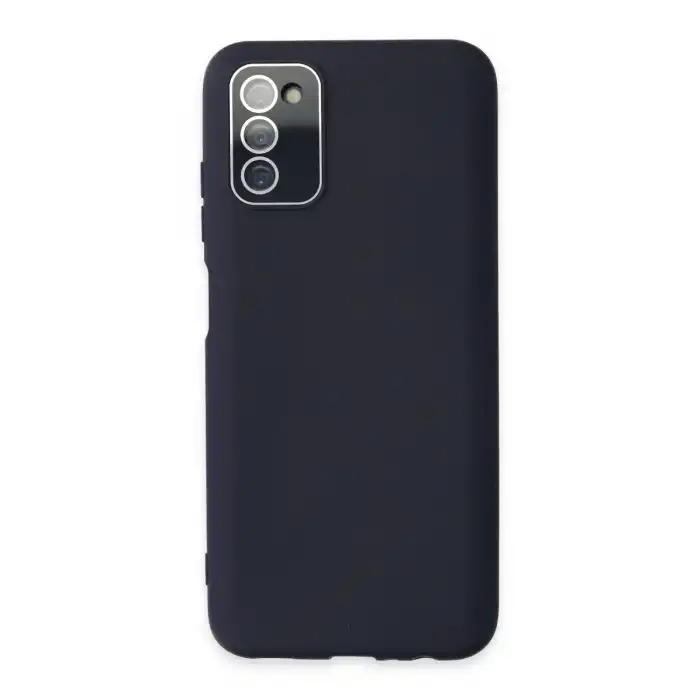 Samsung Galaxy A03s Kılıf Lansman Glass Kapak - Lacivert