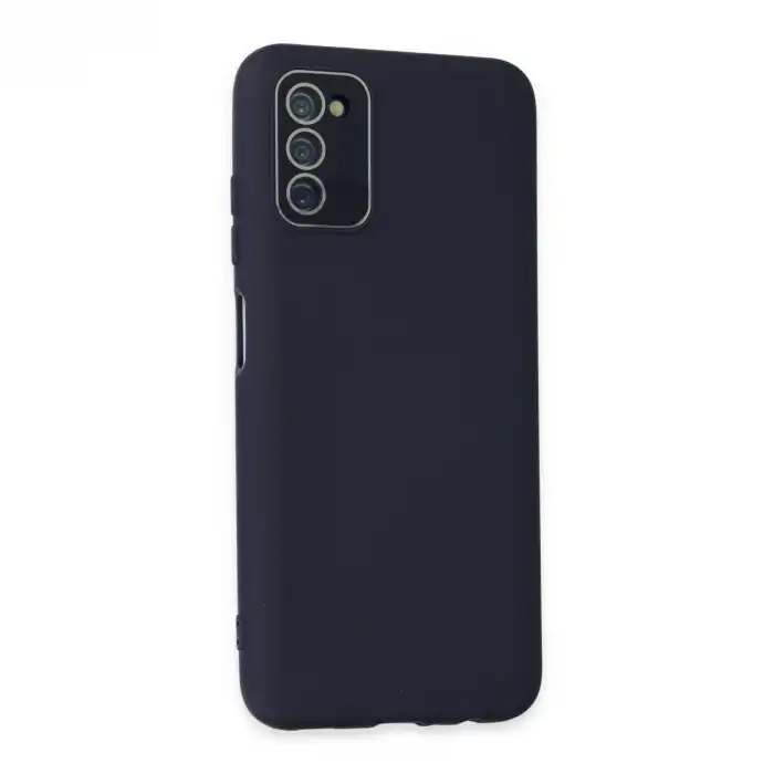 Samsung Galaxy A03s Kılıf Lansman Glass Kapak - Lacivert