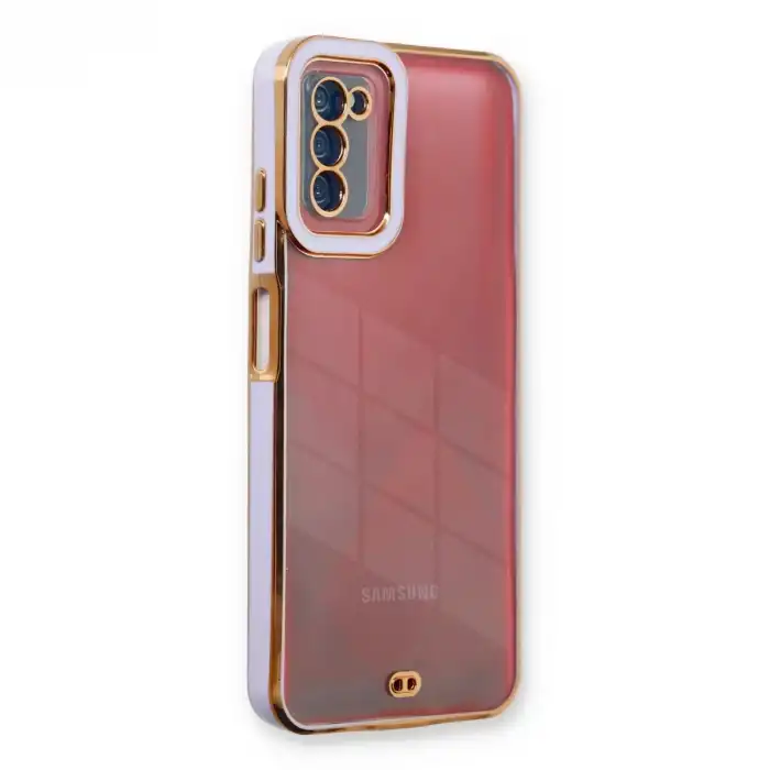 Samsung Galaxy A03s Kılıf Liva Lens Silikon - Lila