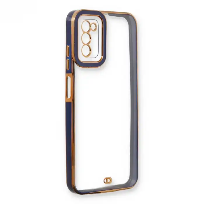 Samsung Galaxy A03s Kılıf Liva Lens Silikon - Mavi