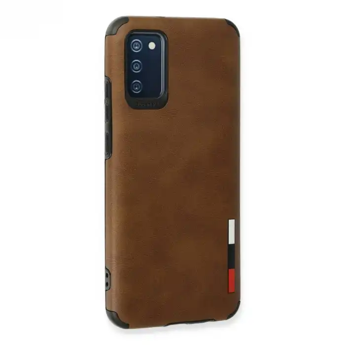 Samsung Galaxy A03s Kılıf Loop Deri Silikon - Kahverengi