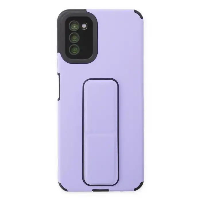 Samsung Galaxy A03s Kılıf Mega Standlı Silikon - Lila