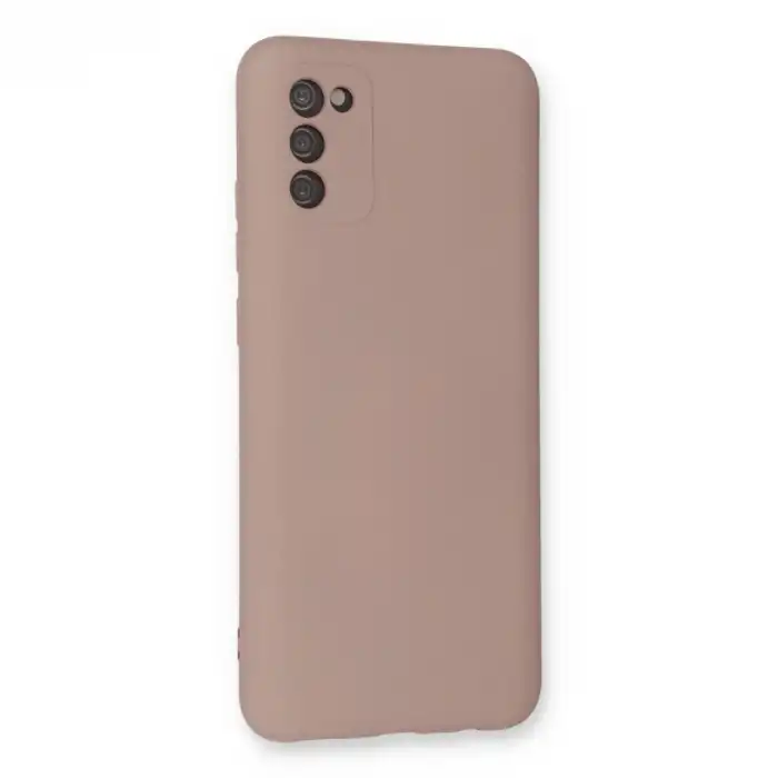 Samsung Galaxy A03s Kılıf Nano İçi Kadife Silikon - Pudra