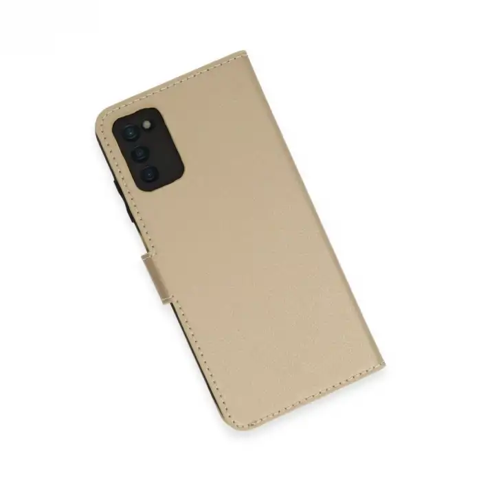 Samsung Galaxy A03s Kılıf Trend S Plus Kapaklı Kılıf - Gold