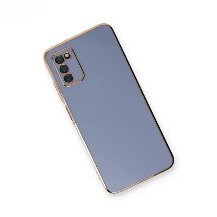 Samsung Galaxy A03s Kılıf Volet Silikon - Mavi